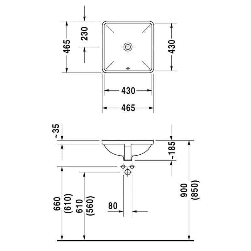 Duravit Starck 3 Undercounter Basin 430mm