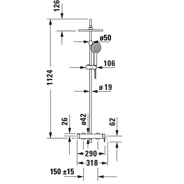 Duravit Wave Shower System Chrome