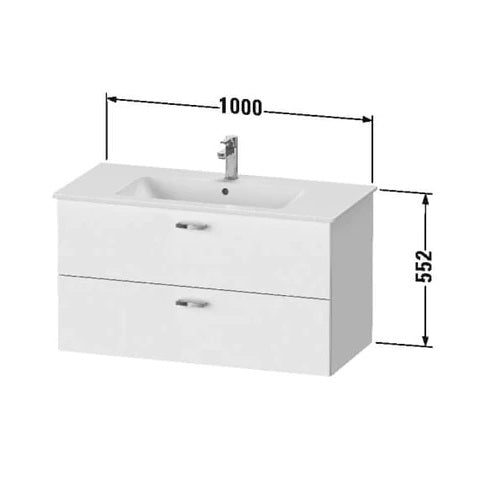 Duravit XBase Vanity Unit with Two Drawers & ME by Starck