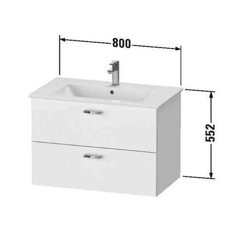 Duravit XBase Vanity Unit with Two Drawers & ME by Starck