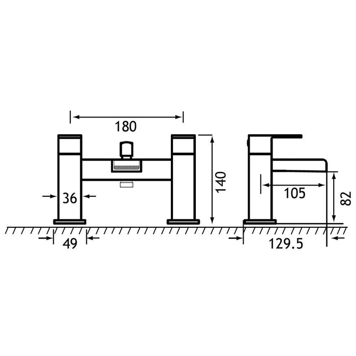 Eastbrook Abberton Bath Shower Mixer Tap With Kit