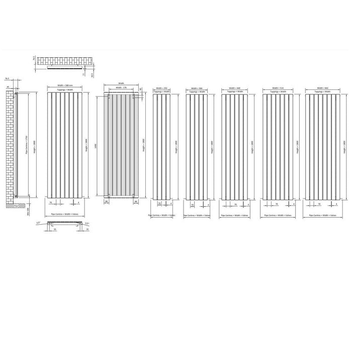 Eastbrook Addington Type10 Aluminium Vertical Flat Panel