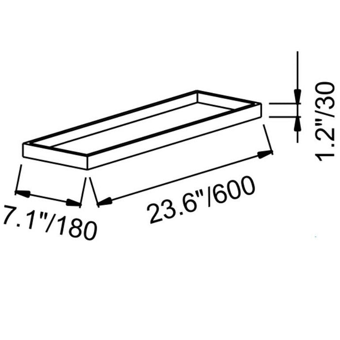 Eastbrook Alento Glass Shelf - 600mm Long - Chrome - Shelves