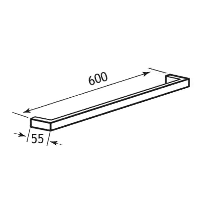 Eastbrook Alento Towel Rail - 600mm Wide - Chrome - Towel