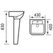Eastbrook Andelle Cloakroom Wall Hung Basin - 430mm Wide