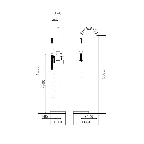 Eastbrook Ardley Freestanding Manual Bath Shower Mixer Tap