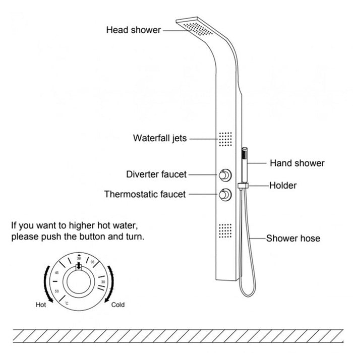 Eastbrook Ardour Shower Panel With Thermostatic Valve Body