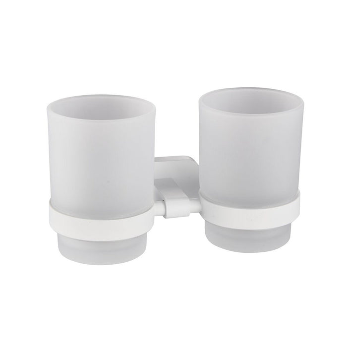 Eastbrook Asti Double Tumbler Holder - Matt White
