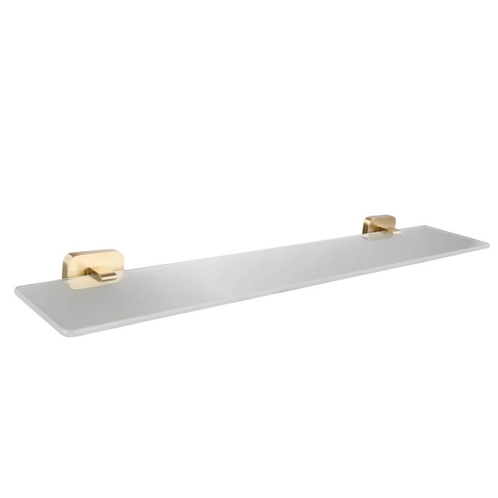Eastbrook Asti Glass Shelf - 600mm Long - Brushed Brass