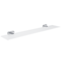 Eastbrook Asti Glass Shelf - 600mm Long - Chrome - Shelves