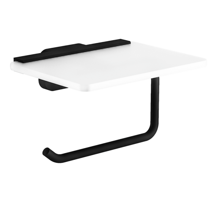 Eastbrook Asti Toilet Roll Holder With Glass Shelf - Matt