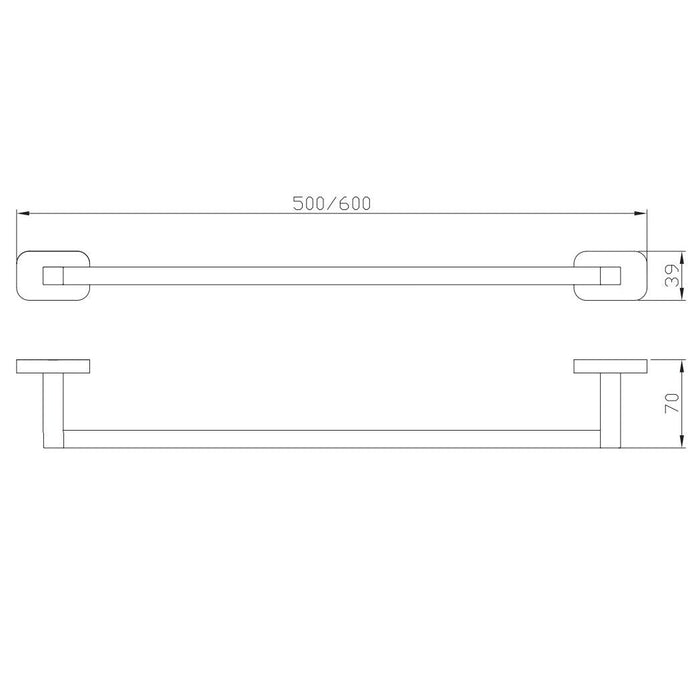 Eastbrook Asti Towel Rail - 600mm Long - Towel Rings