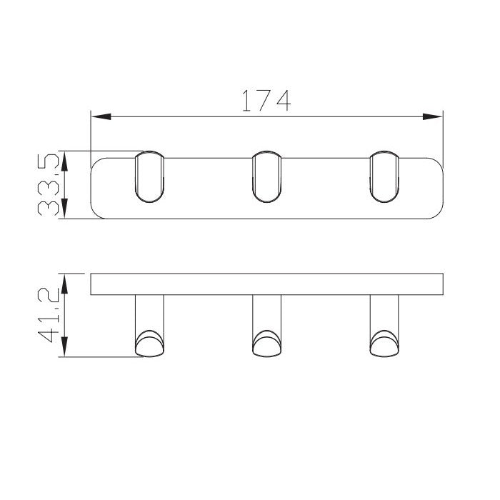 Eastbrook Asti Triple Robe Hook - Robe Hooks