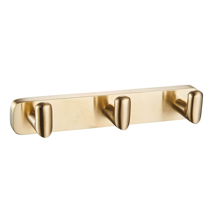 Eastbrook Asti Triple Robe Hook - Brushed Brass - Robe Hooks