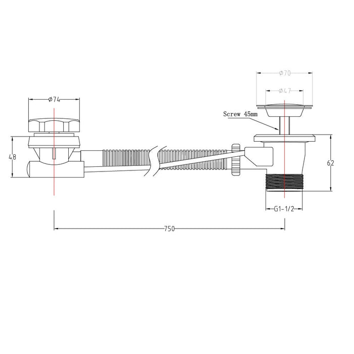 Eastbrook Bath Pop Up Waste And Overflow - Bath Wastes