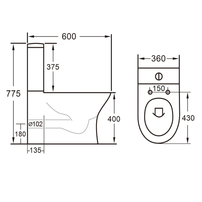 Eastbrook Beddington Back To Wall Eco Vortex Close Coupled