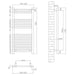 Eastbrook Biava Dry Element Electric Towel Rail On/Off Bt-