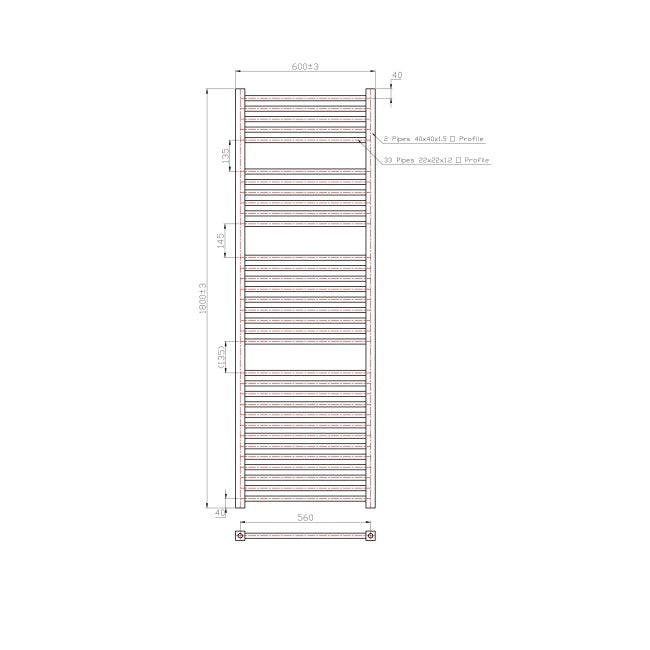 Eastbrook Biava Straight Heated Towel Rail Chrome - Heated