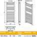Eastbrook Biava Straight Heated Towel Rail Chrome - Heated