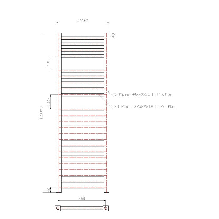 Eastbrook Biava Straight Heated Towel Rail Chrome - Heated