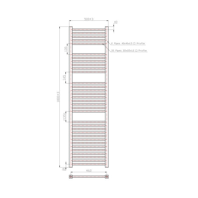 Eastbrook Biava Straight Heated Towel Rail Chrome - Heated