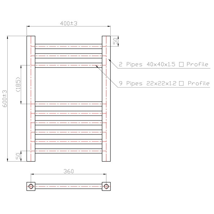 Eastbrook Biava Straight Heated Towel Rail Chrome - Heated