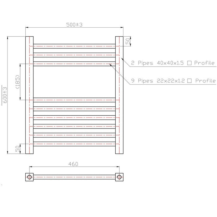 Eastbrook Biava Straight Heated Towel Rail Chrome - Heated