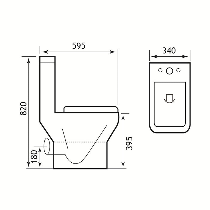 Eastbrook Bijou Close Coupled Toilet With Cistern And Soft