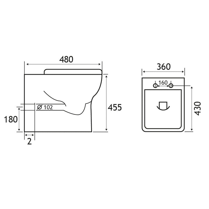 Eastbrook Bijou Rimless Comfort Height Back To Wall Toilet