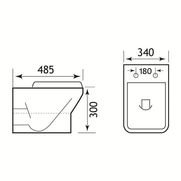 Eastbrook Bijou Wall Hung Toilet With Soft Close Seat