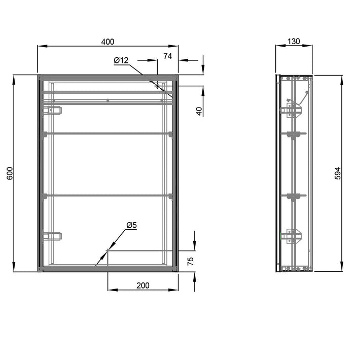 Eastbrook Caldini 1 Door Illuminated Mirror Cabinet - White