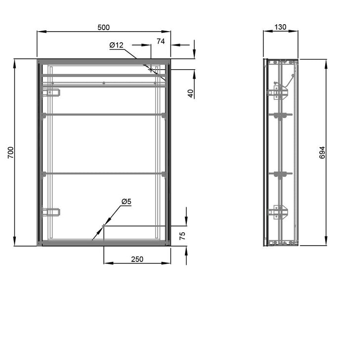 Eastbrook Caldini 1 Door Illuminated Mirror Cabinet - White