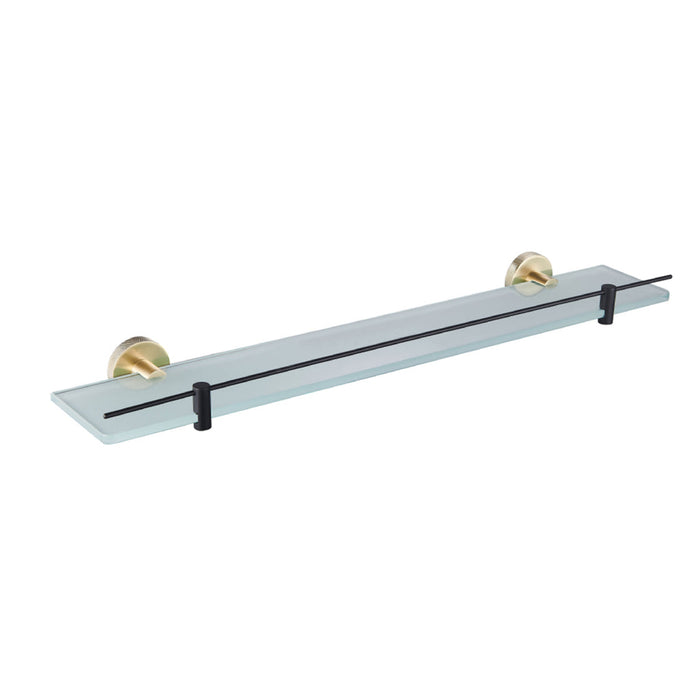 Eastbrook Catania Glass Shelf - Matt Black/Brushed Brass