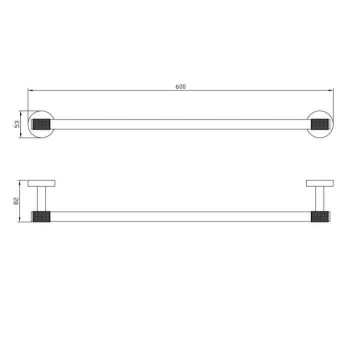 Eastbrook Catania Single Towel Bar - Matt Black/Brushed