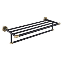 Eastbrook Catania Towel Rack With Bar - Matt Black/Brushed
