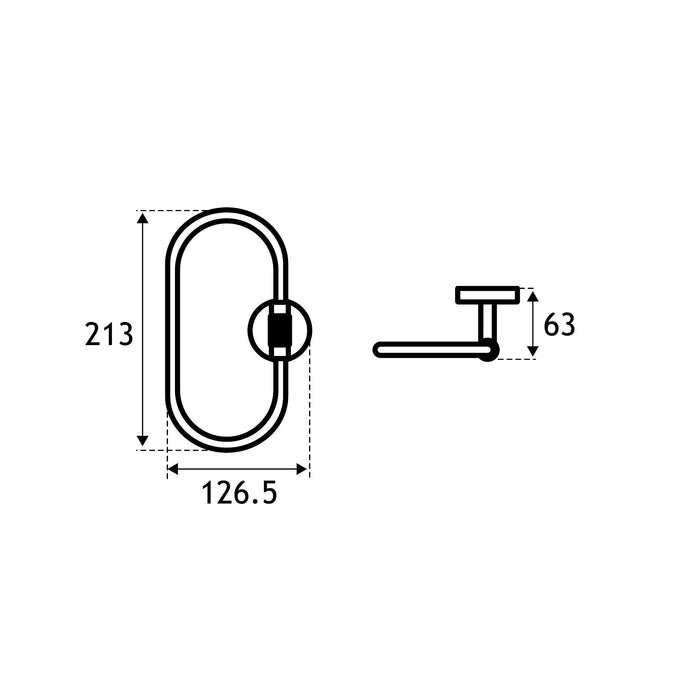Eastbrook Catania Towel Ring - Matt Black/Brushed Brass