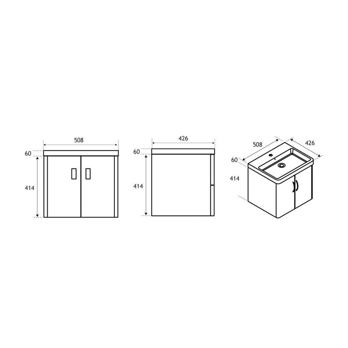 Eastbrook Cavone 2 Door Wall Hung Vanity Unit With Ceramic