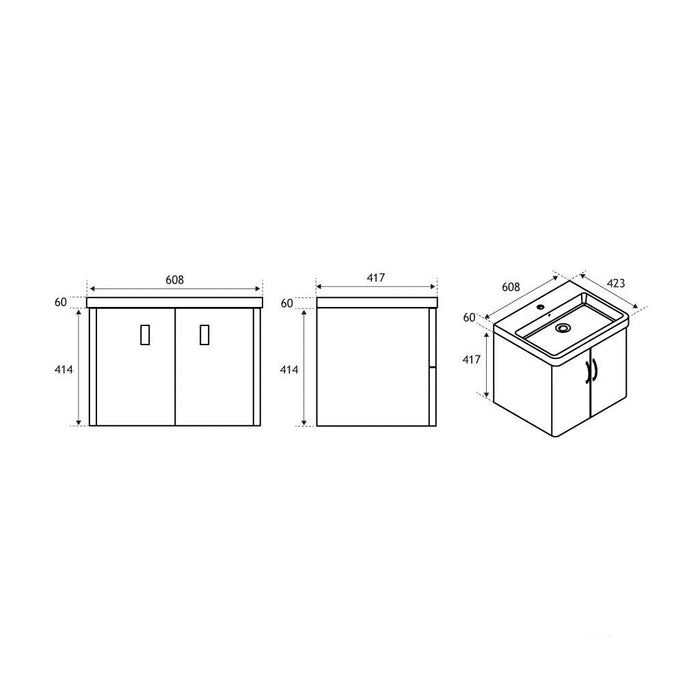 Eastbrook Cavone 2 Door Wall Hung Vanity Unit With Ceramic