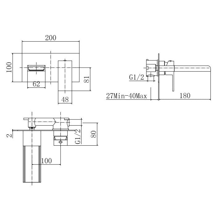 Eastbrook Chetwode Wall mounted Bath Filler Tap - Bath