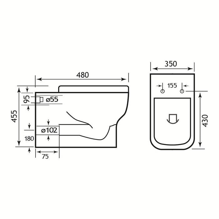 Eastbrook Collindale Rimless Comfort Height Back To Wall