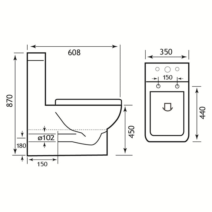 Eastbrook Collindale Rimless Comfort Height BTW Close