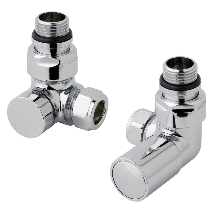 Eastbrook Corner Manual Radiator Valves Pair - Chrome