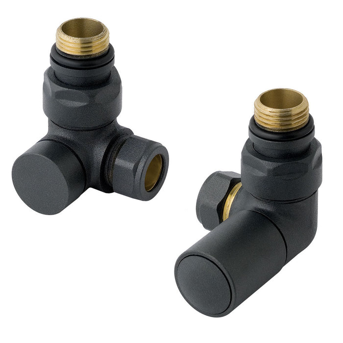 Eastbrook Corner Manual Radiator Valves Pair - Matt