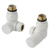 Eastbrook Corner Manual Radiator Valves Pair - Matt White