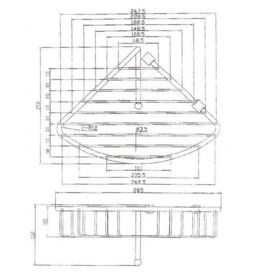 Eastbrook Corner Shower Basket - 210mm Wide - Chrome