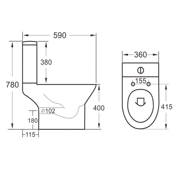 Eastbrook Croxley Close Coupled Toilet With Cistern