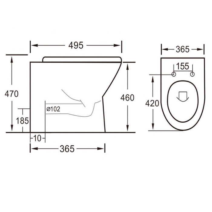 Eastbrook Croxley Eco Vortex Comfort Height Back To Wall