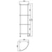 Eastbrook Davos Corner Glass Shelves - Chrome - Shelves