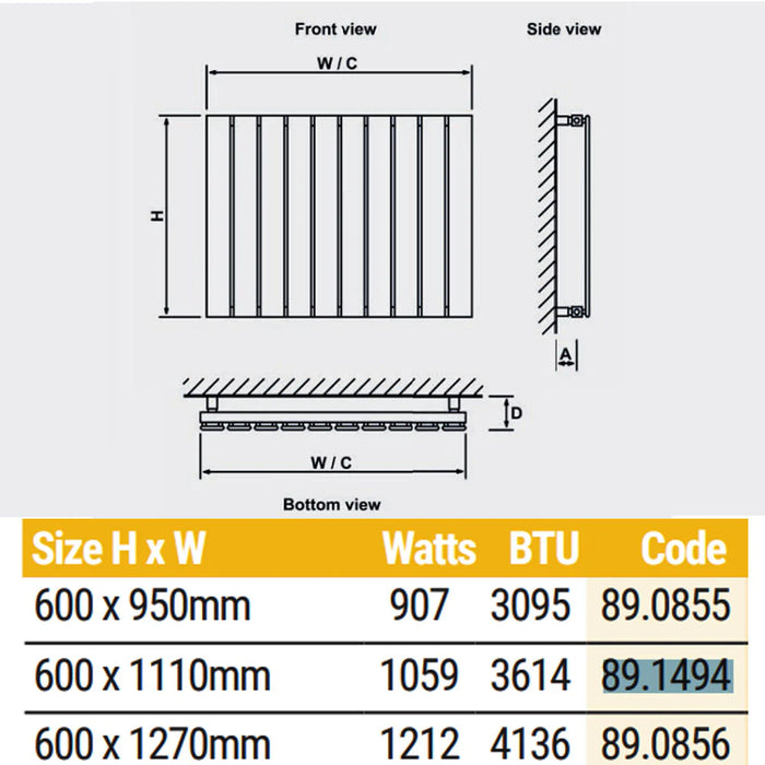 Eastbrook Deddington Single Horizontal Designer Radiator