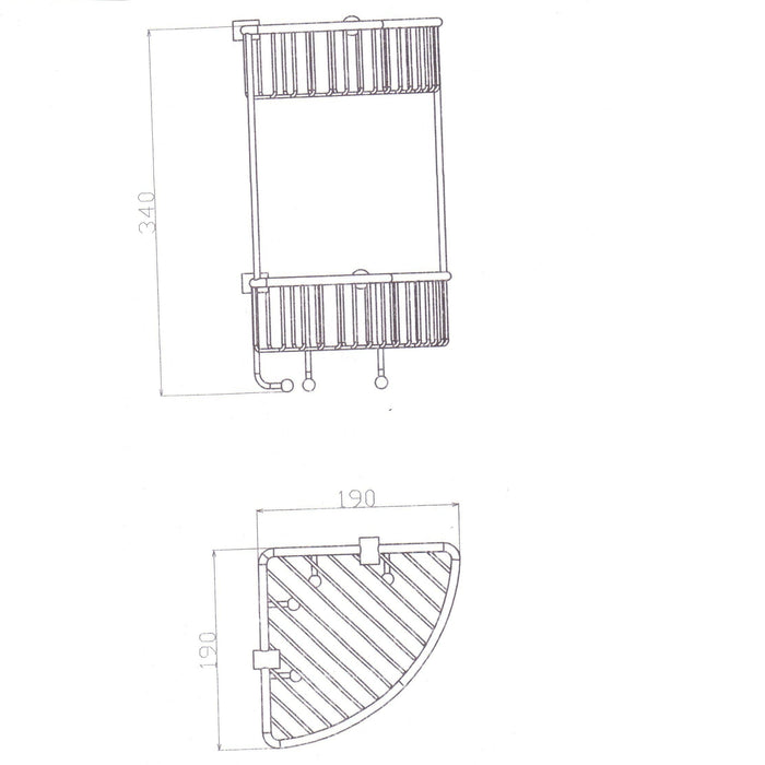Eastbrook Double Corner Shower Basket - Shower Baskets